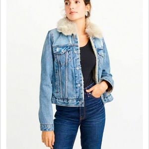 Abercrombie and Fitch Denim and Faux Sherpa Jacket